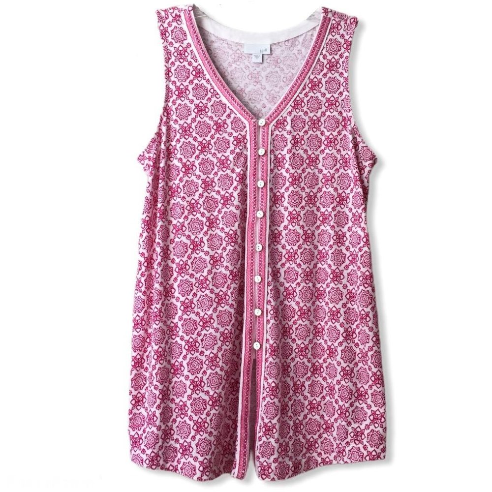 J. Jill Moroccan Tile Button Front Tunic Fuchsia